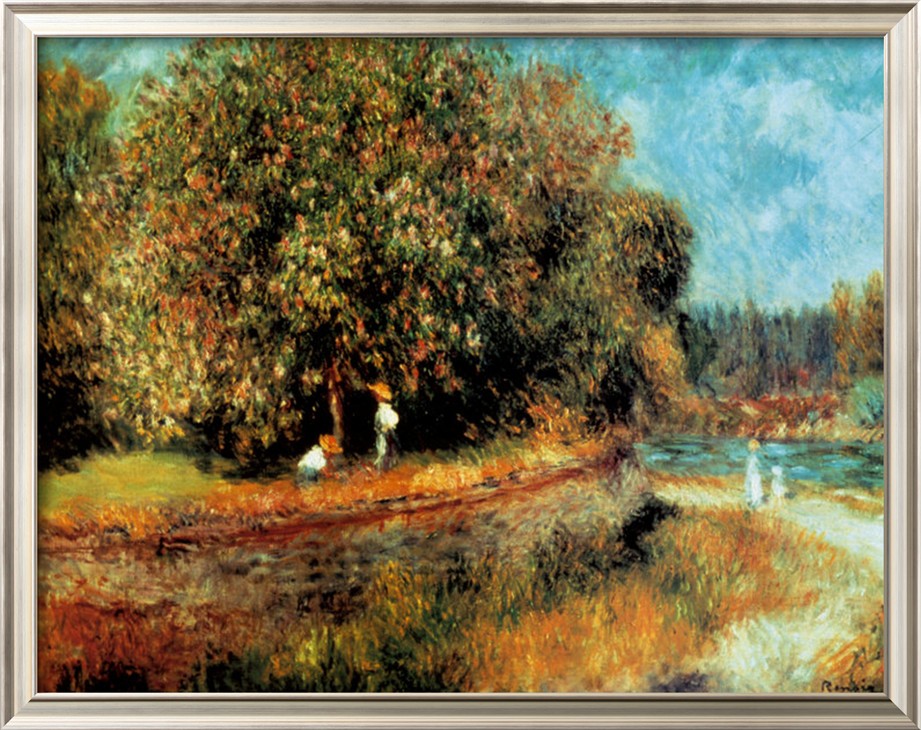 Chestnut Tree in Bloom - Pierre Auguste Renoir Painting